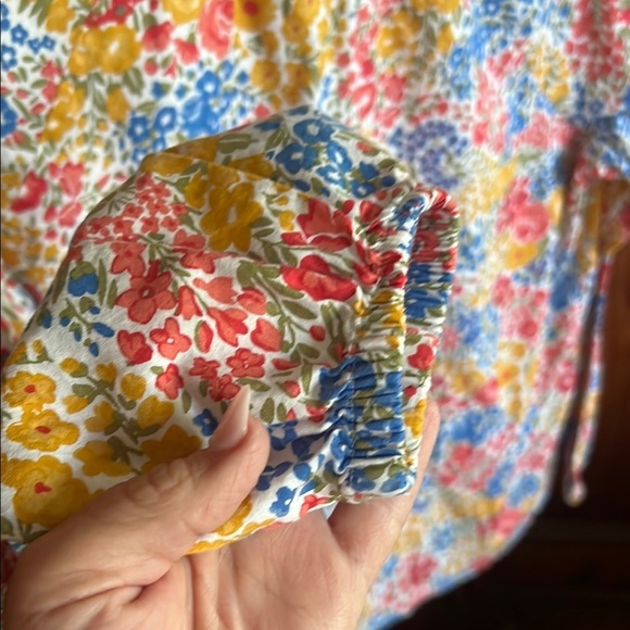 Croft & Barrow Lightweight Boho Multicolor Floral Cottagecore Tunic Shirt Size L - Picture 5 of 8